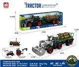 OBL10401149 - 惯性带夹农夫车头+木条拖板后斗