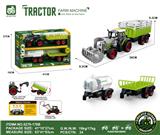 OBL10401172 - 灯光音效,惯性带夹农夫车头+围栏后斗+灌水后斗+拖板后斗