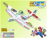 OBL10402010 - 马里奥拼装电动充电飞行飞机双层滑翔机（带灯）