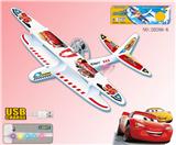 OBL10402011 - 汽车总动员拼装电动充电飞行飞机双层滑翔机（带灯）