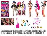 OBL10402346 - K-POP 猎魔女团动画版11.5寸9关节实身带七彩灯光主题曲鲁米佐伊米cospiay朋克芭比带金貂卡片一张带摇滚吉他带发夹带手提包