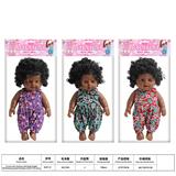 OBL10403774 - 【Beiweiwei】14寸30厘米5关节 搪胶身3D真眼弯脚黑人表情花衣服肥童娃娃+四声IC（AG13*2） 三款混装