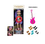 OBL10404475 - K-POP彩虹猎魔系列 1比1  带七彩灯光音乐12寸12关节实身真玻璃眼珠惊喜猎魔女团娃娃带耳环带一条吉他带金貂卡片一张
