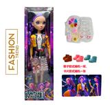 OBL10404550 -  K-POP 彩虹猎魔女团真人版22寸吹瓶身体带主题曲音乐芭比带5件套的真人化妆品油带金貂卡片一张