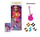 OBL10404575 - K-POP彩虹猎魔系列 1比1  带七彩灯光音乐12寸12关节实身真玻璃眼珠惊喜猎魔女团娃娃带耳环带一条吉他带金貂卡片一张