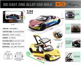 OBL10406281 - 英文1:24压铸锌合金灯光音效特斯拉 Roadster电镀版车模