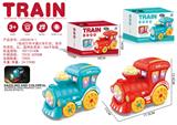 OBL10413606 - 电动万向卡通火车灯光、音乐、吹雪花（红、蓝两色混装）3AA不包电