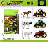 OBL10413985 - 3只装惯性农夫车+3动物