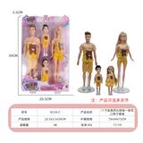 OBL10414150 - 11寸实身芭比娃娃一家四口亲子套装