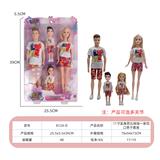 OBL10414151 - 11寸实身芭比娃娃一家四口亲子套装