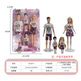 OBL10414153 - 11寸实身芭比娃娃一家四口亲子套装