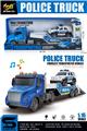 OBL10414627 - 1:16惯性美式拖车拖1辆小吉普警车（惯性&灯光音乐）