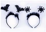 OBL10416025 - 蜘蛛蝙蝠头饰加毛条