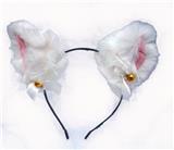 OBL10416042 - 毛绒猫耳朵头饰加铃铛