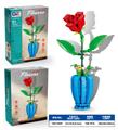 OBL10416698 - 益智花艺积木红玫瑰花配天兰色花瓶（160PCS）（8款混装）