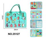 OBL10417155 - 蒙氏儿童早教益智学习书--毛毡绿色汽车款忙碌板（5页）