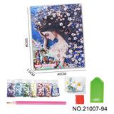 OBL10417256 - 女孩-点钻相框5D立体花钻石画(40x50CM)