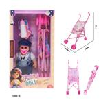 OBL10417536 - 12寸空身弯脚娃娃带音乐IC+推车+奶嘴+奶瓶