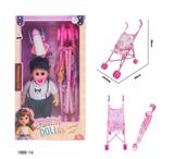 OBL10417548 - 12寸空身弯脚娃娃带音乐IC+推车+奶嘴+奶瓶