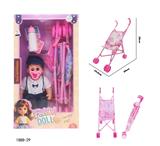 OBL10417561 - 12寸空身弯脚娃娃带音乐IC+推车+奶嘴+奶瓶