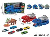 OBL10417668 - 吞食变形恐龙运输车
（配3只合金滑行车仔随机+一只软胶三角龙+草/蛋槽）