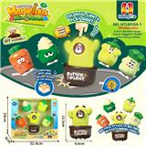 OBL10418216 - 果蔬类按压车
（一个花盆通用五个不同款主体）
大葱头+茄子+胡萝卜+竹笋+仙人掌 
按压滑行车
按压车 卡通车按压滑行
压力车 按压萌趣车
DIY积木底座拆卸
（七彩渐变灯光版）
（产品采用UV工艺）