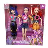 OBL10418905 - K-POP 猎魔女团真人版11.5寸12关节实身带七彩灯光主题曲Rumi鲁米打歌芭比3人混装