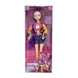 OBL10420532 - K-POP 猎魔女团动画版11.5寸12关节实身带七彩灯光主题曲Rumi鲁米打歌芭比带武器