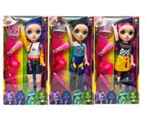 OBL10420630 - 卡通12D  真眼珠28寸吹瓶猎魔娃娃带音乐主题曲带超大皇冠带大话筒带吹风筒带卷毛棒 3款混装