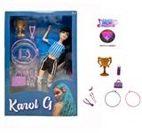 OBL10421706 - 11.5寸13关节实身带灯光音乐主题曲世界杯女明星足球带奖杯，奖牌，水杯，香蕉，运动提包，呼啦圈，健身缒，