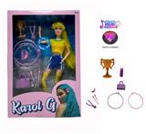 OBL10421708 - 11.5寸13关节实身带灯光音乐主题曲世界杯女明星足球带奖杯，奖牌，水杯，香蕉，运动提包，呼啦圈，健身缒，