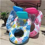 OBL10421931 - 170*110#双孔靠背网纱充气躺椅