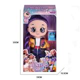 OBL10423015 - 13寸5关节摇头PVC搪胶5D眼睛娃娃胖童K-POP猎魔女团娃娃带灯光音乐带宠物