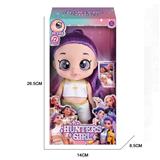 OBL10423024 - 10寸5关节摇头PVC搪胶5D眼睛娃娃胖童K-POP猎魔女团娃娃带灯光音乐带兵器