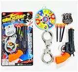 OBL10423701 - 实色左轮针枪配手铐警徽标靶