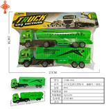 OBL10424725 - 2只实色滑行货柜车、油罐车(绿色)