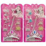 OBL10427919 - 高档PVC料电镀五星手杖+尖三点皇冠饰品套随机色