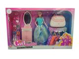 OBL10427984 - 高档11.5寸12关节实身时装芭比镜子台和鞋子吸塑配件和大包包配件