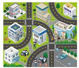 OBL10429862 - 中号城市地图
80*70CM
无纺布，
加厚耐压耐皱，
可做地毯