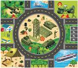 OBL10429864 - 中号军事地图
80*70CM
无纺布，
加厚耐压耐皱，
可做地毯