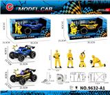 OBL10430604 - 灯光声音惯性骨架越野车+维修工人+工具