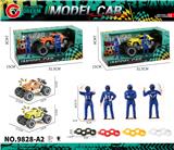 OBL10430699 - 大号惯性灯光越野跑车+比赛人+轮胎