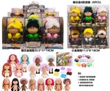OBL10435037 - 7寸高品质5关节可动长毛绒小动物造型土豆娃娃MIA带仿真耳机、水壶、鞋子（6款混装6PCS）