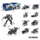 OBL10439480 - DIY拼装积木 反恐战队(10种不同形态8合2）738PCS
