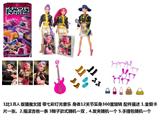 OBL10441874 - K-POP 猎魔女团真人版11.5寸9关节实身带七彩灯光主题曲鲁米佐伊米cospiay朋克芭比带金貂卡片一张带摇滚吉他带发夹带手提包