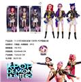 OBL10442003 - K-POP 猎魔女团真人版11.5寸12关节实身带七彩灯光主题曲Rumi鲁米打歌芭比带吉他3款混装