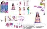 OBL10442042 - 美人鱼系列11.5寸实身变色泡水美人鱼芭比带5样不同的惊喜配件3款6PC混装