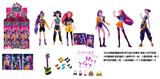 OBL10443270 - K-POP 猎魔女团真人版11.5寸9关节实身带七彩灯光主题曲Rumi鲁米打歌芭比带金貂卡片一张带摇滚吉他带发夹带手提包3款9PC混装
