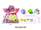 OBL10450493 - 水晶透明球女孩礼物饰品串珠+发绳+水果毛绒零钱包四款混装女孩迷你收纳袋（一展示盒9小盒）款式造型随机混装