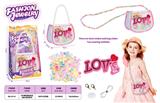 OBL10450640 - 过家家DIY女孩串珠 饰品包 斜挎包 2合1手工制作  love爱心亮片绣花贴片